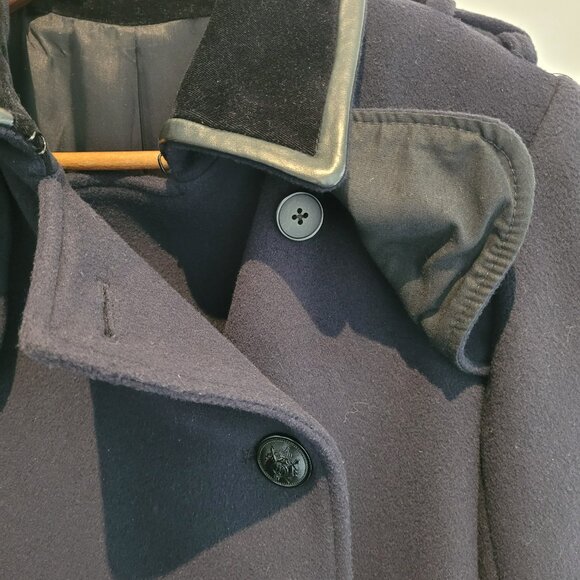 The Kooples Women's Navy Wool Peacoat Size EU 32 /XS-S - Picture 6 of 14